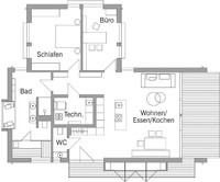 Baufritz - Bungalow Freiraum - Grundriss EG