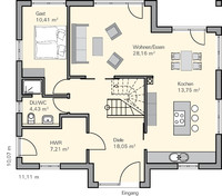 BAUMEISTER-HAUS - Haus Denker - Grundriss Erdgeschoss