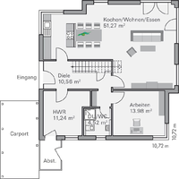 BAUMEISTER-HAUS - Stadtvilla Freiberger - Grundriss Erdgeschoss