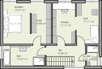 BAUMEISTER-HAUS - Haus Zacher- Grundriss Obergeschoss