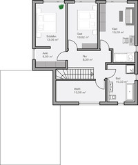 BAUMEISTER-HAUS - Bauhaus Cornelius - Grundriss Obergeschoss BAUMEISTER-HAUS - Bauhaus Cornelius - Grundriss Obergeschoss