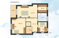 Danhaus - Stadtvilla Solitüde - Grundriss Dachgeschoss Danhaus - Stadtvilla Solitüde - Grundriss Dachgeschoss