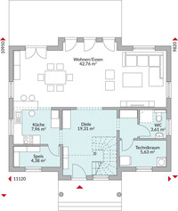 Danwood - Haus Park 164W - Grundriss EG