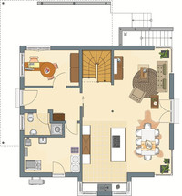 FingerHaus - MELDEY 3.0 300 B – Musterhaus Werder - Grundriss Erdgeschoss