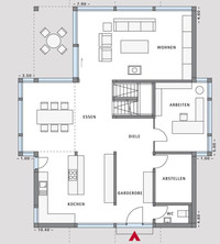 HUF Haus ART 4 - Grundriss EG Beispiel