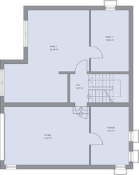 BAUMEISTER-HAUS - Stadtvilla Messerschmidt - Grundriss Untergeschoss