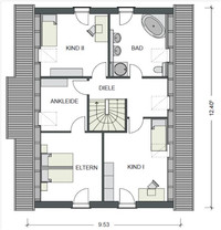 Heinz von Heiden Haus BIG 190 - Grundriss Dachgeschoss