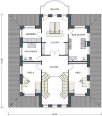 Heinz von Heiden Musterhaus Villa Falkensee - Grundriss Dachgeschoss