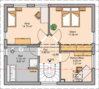 Kern-Haus - Familienhaus Loop - Grundriss Dachgeschoss Kern-Haus - Familienhaus Loop - Grundriss Dachgeschoss