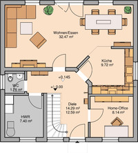 Kern-Haus - Familienhaus Luna - Grundriss Erdgeschoss