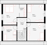 OKAL - Haus Revolution Plus 165 V1 - Grundriss Dachgeschoss OKAL - Haus Revolution Plus 165 V1 - Grundriss Dachgeschoss