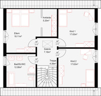 OKAL - Haus Revolution Plus 165 V1 - Grundriss Dachgeschoss