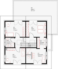 OKAL - Musterhaus Günzburg - Grundriss Dachgeschoss