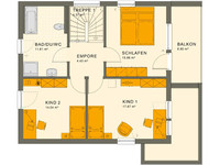 Living Haus - SUNSHINE 136 V8 - Grundriss Obergeschoss Living Haus - SUNSHINE 136 V8 - Grundriss Obergeschoss