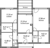 Ytong Bausatzhaus GmbH - Bungalow BGL 121 - Grundriss