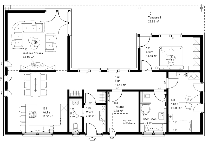 Bungalow U Form Grundriss - Blogdejust